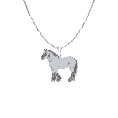 Naszyjnik z koniem grawerem Koń Belgijski srebro - MEJK Jewellery