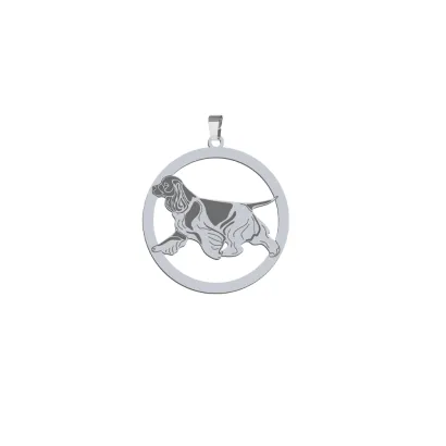 Silver English Cocker Spaniel engraved pendant, FREE ENGRAVING - MEJK Jewellery