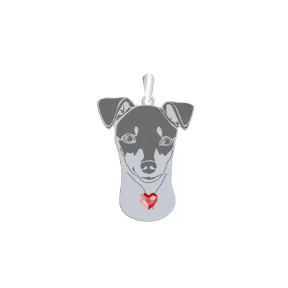 Silver Japanese Terrier engraved pendant - MEJK Jewellery