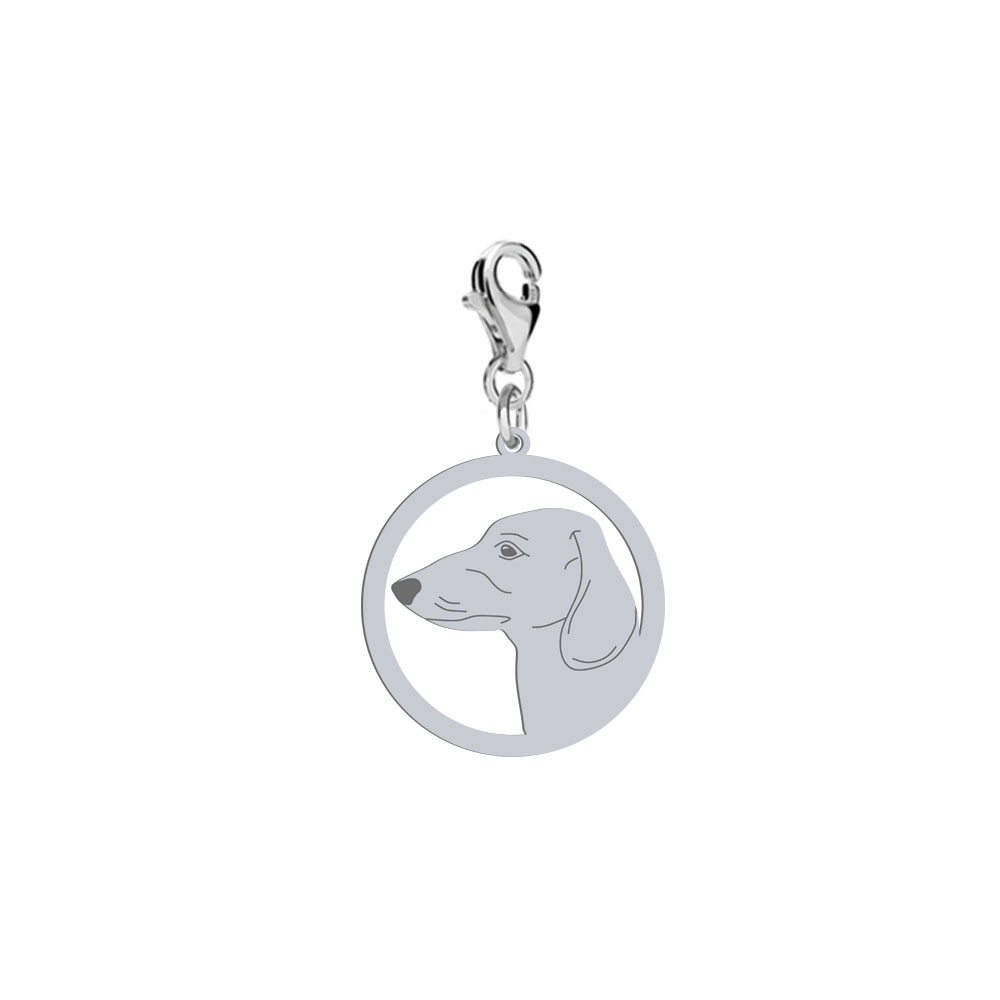Silver Short-haired dachshund charms, FREE ENGRAVING - MEJK Jewellery