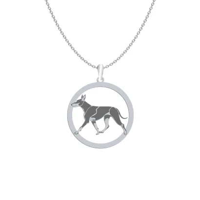 Silver English Toy Terrier engraved necklace - MEJK Jewellery
