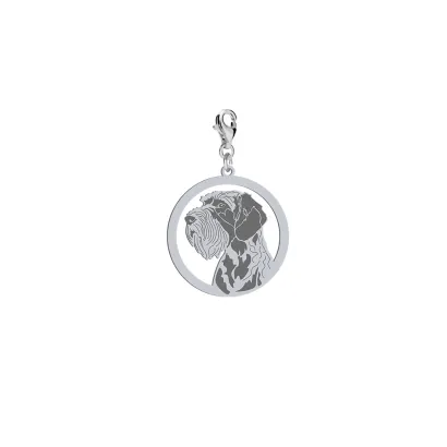 Silver German Wirehaired Pointer engraved charms - MEJK Jewellery