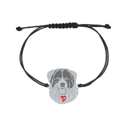 Silver Tornjak engraved string bracelet with a heart - MEJK Jewellery
