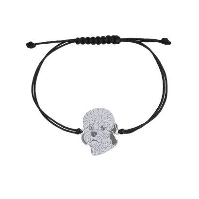 Silver Dandie Dinmont Terrier string bracelet, FREE ENGRAVING - MEJK Jewellery