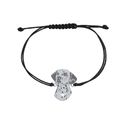 Silver Dalmatian string bracelet, FREE ENGRAVING - MEJK Jewellery
