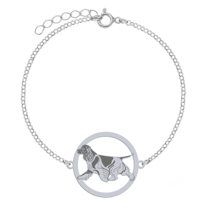 Silver English Cocker Spaniel bracelet, FREE ENGRAVING - MEJK Jewellery