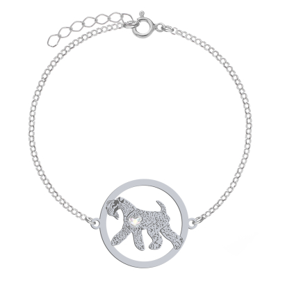 Silver Kerry Blue Terrier engraved bracelet - MEJK Jewellery