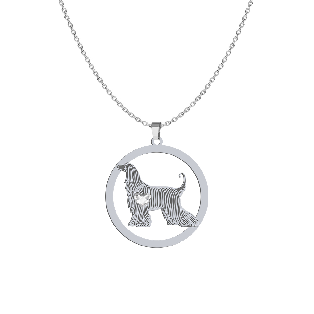 Silver Afghan Hound necklace, FREE ENGRAVING - MEJK Jewellery