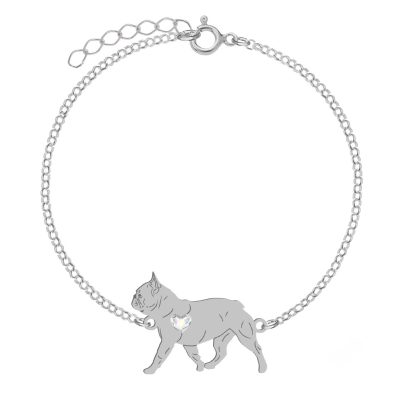 Silver French Bulldog engraved bracelet - MEJK Jewellery