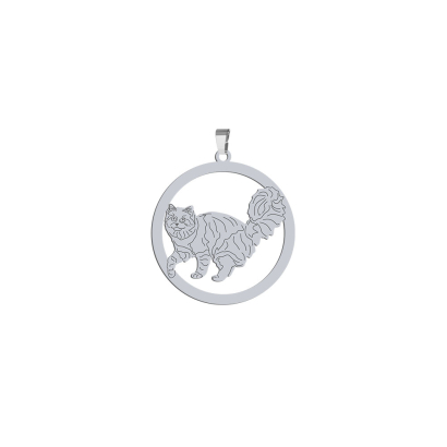 Zawieszka z kotem Siberian Cat srebro GRAWER GRATIS - MEJK Jewellery