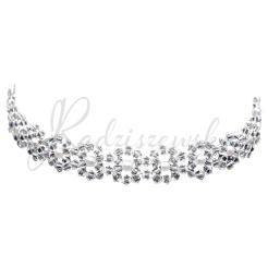 Naszyjnik ślubny z perłami kryształami srebro