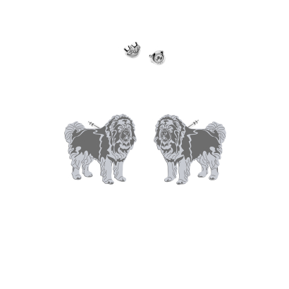 Silver Caucasian Shepherd Dog earrings - MEJK Jewellery