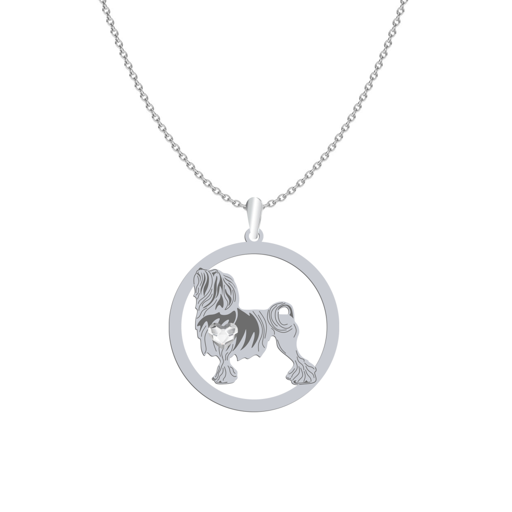 Silver Lowchen necklace with a heart, FREE ENGRAVING - MEJK Jewellery