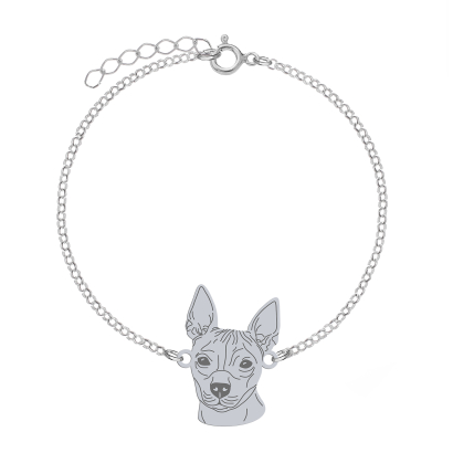 Silver American Hairless Terrier engraved bracelet - MEJK Jewellery