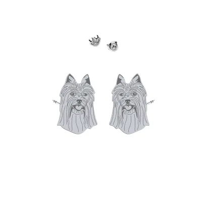 Silver Australian Silky Terrier earrings - MEJK Jewellery