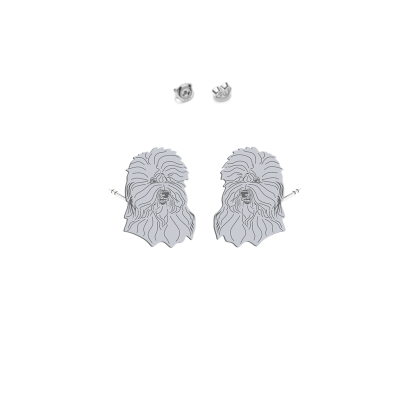 Kolczyki Owczarek Staroangielski (Bobtail) srebro platynowane pozłacane - MEJK Jewellery