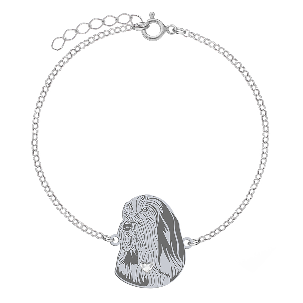 Silver Bearded Collie bracelet - MEJK Jewellery