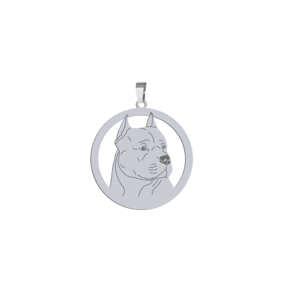 Silver American Staffordshire Terrier-Amstaff engraved pendant - MEJK Jewellery