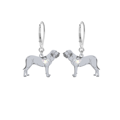 Kolczyki z sercem psem Mastifem Brazylijskim srebro GRAWER GRATIS - MEJK Jewellery