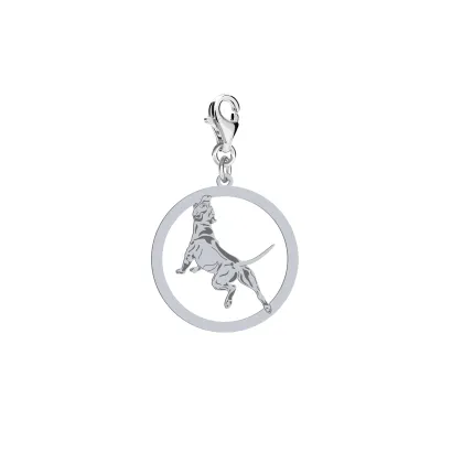 Silver American Pitbull Terrier engraved charms - MEJK Jewellery