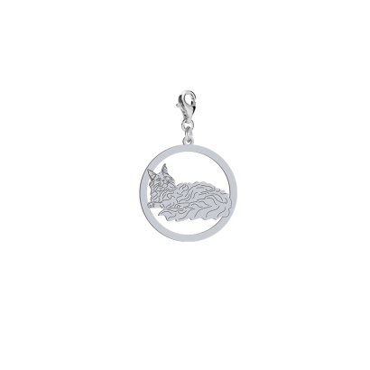 Silver Maine Coon Cat charms, FREE ENGRAVING - MEJK Jewellery