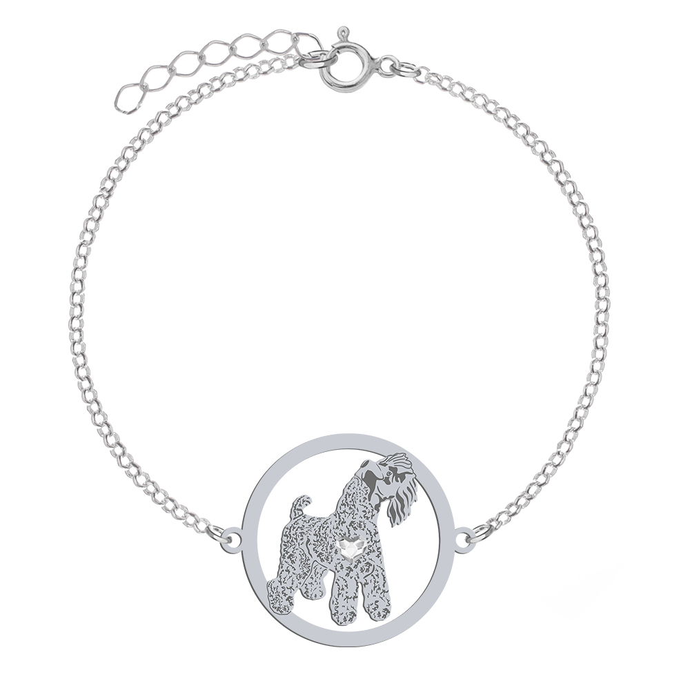Silver Kerry Blue Terrier bracelet, FREE ENGRAVING - MEJK Jewellery