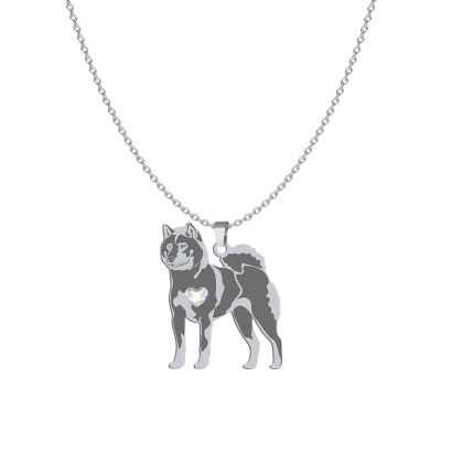 Silver Shikoku necklace with a heart, FREE ENGRAVING - MEJK Jewellery