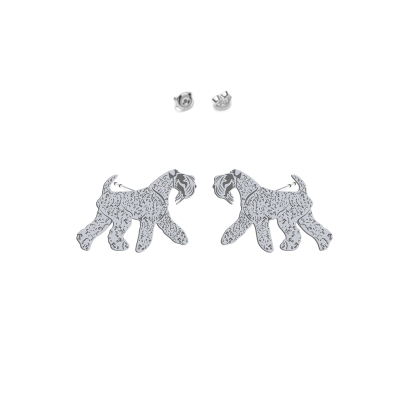 Kolczyki Kerry Blue Terrier srebro platynowane pozłacane - MEJK Jewellery