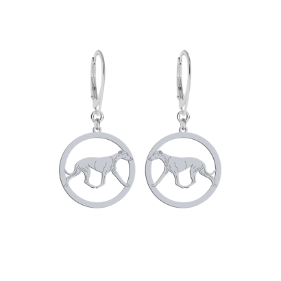Silver Whippet earrings, FREE ENGRAVING - MEJK Jewellery
