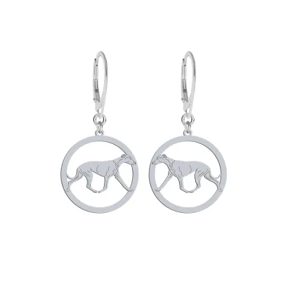 Silver Whippet earrings, FREE ENGRAVING - MEJK Jewellery