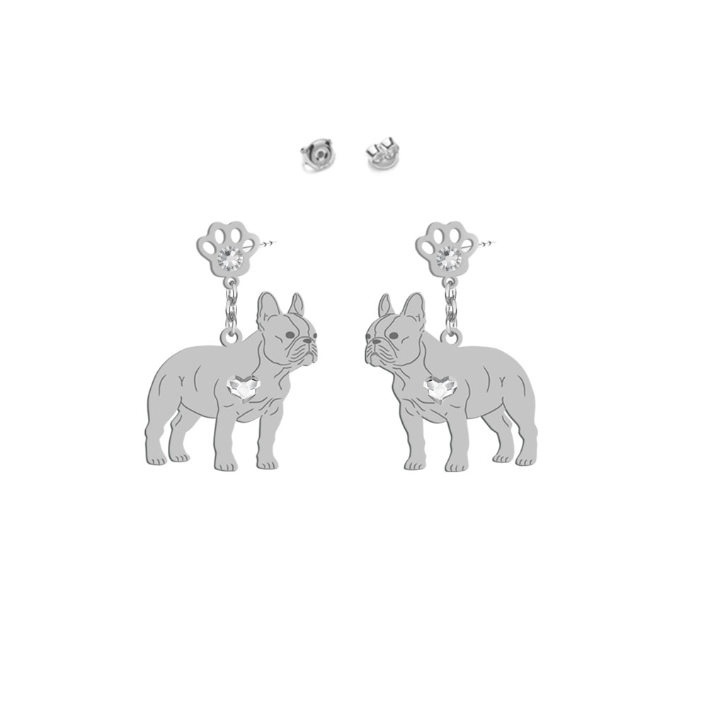 Silver French Bulldog earrings - MEJK Jewellery