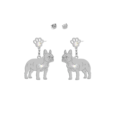 Silver French Bulldog earrings - MEJK Jewellery