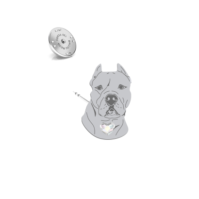 Wpinka z psem Dogo Argentino srebro - MEJK Jewellery