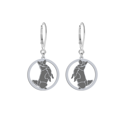 Silver Swedish Lapphund engraved earrings - MEJK Jewellery