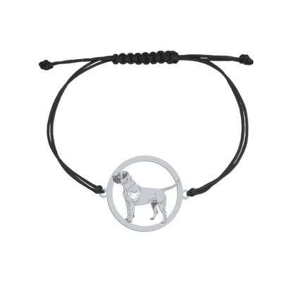 Silver Boerboel string bracelet - MEJK Jewellery