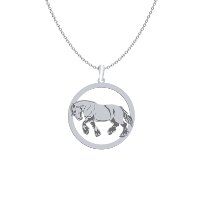 Silver Belgian Horse necklace, FREE ENGRAVING - MEJK Jewellery