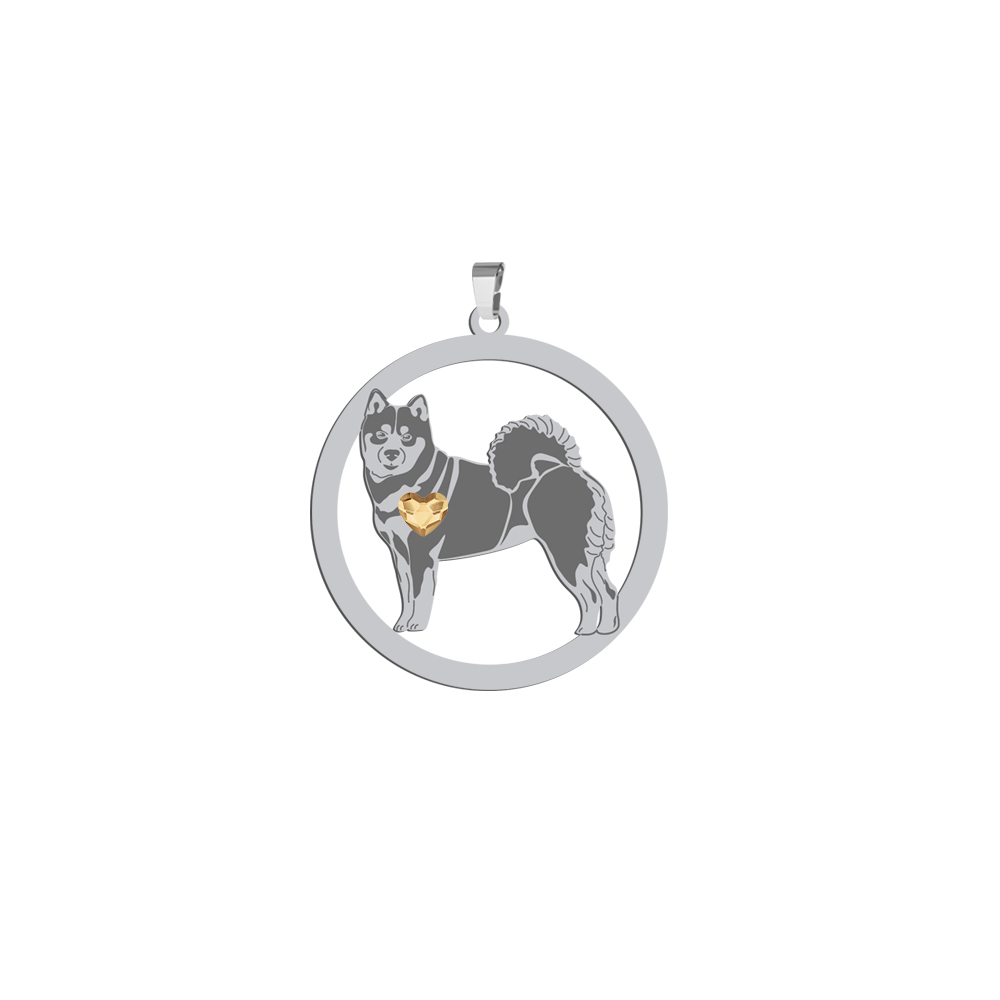 Silver Shiba-inu pendant, FREE ENGRAVING - MEJK Jewellery