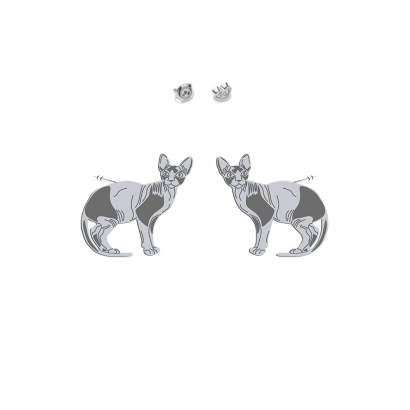 Kolczyki z kotem Sphynx srebro - MEJK Jewellery