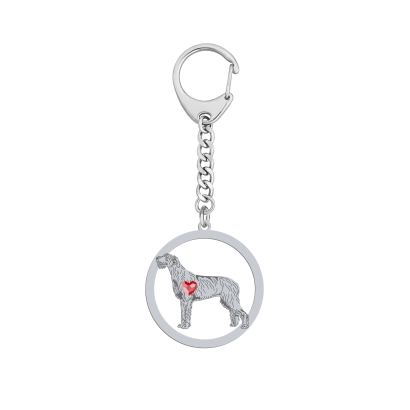 Silver  Irish Wolfhound  engraved keyring - MEJK Jewellery