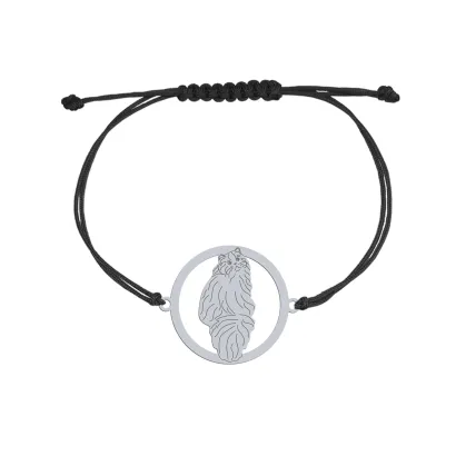 Silver Scottish Straight Cat string bracelet, FREE ENGRAVING - MEJK Jewellery