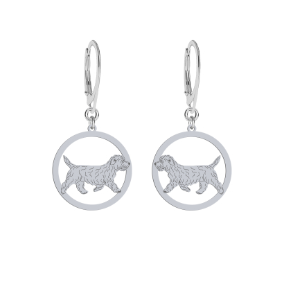 Silver Irish glen of imaal terrier engraved earrings - MEJK Jewellery