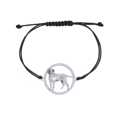 Silver Tosa Inu string bracelet, FREE ENGRAVING - MEJK Jewellery