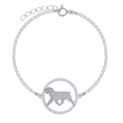 Silver Spanish Water Dog engraved bracelet - MEJK Jewellery