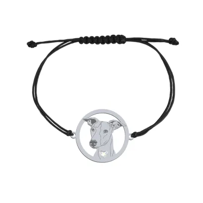 Silver Whippet string bracelet, FREE  ENGRAVING - MEJK Jewellery