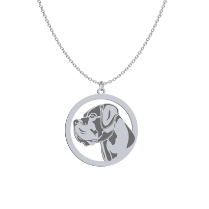Silver Cane Corso engraved necklace  - MEJK Jewellery