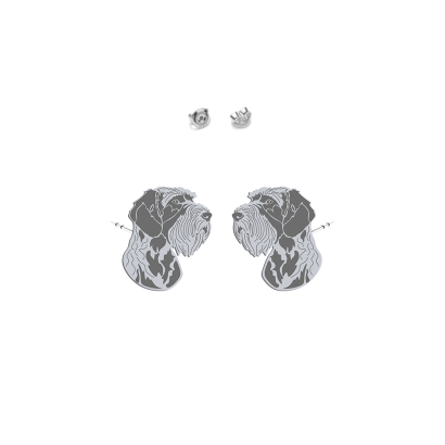 Kolczyki z psem German Wirehaired Pointer srebro - MEJK Jewellery