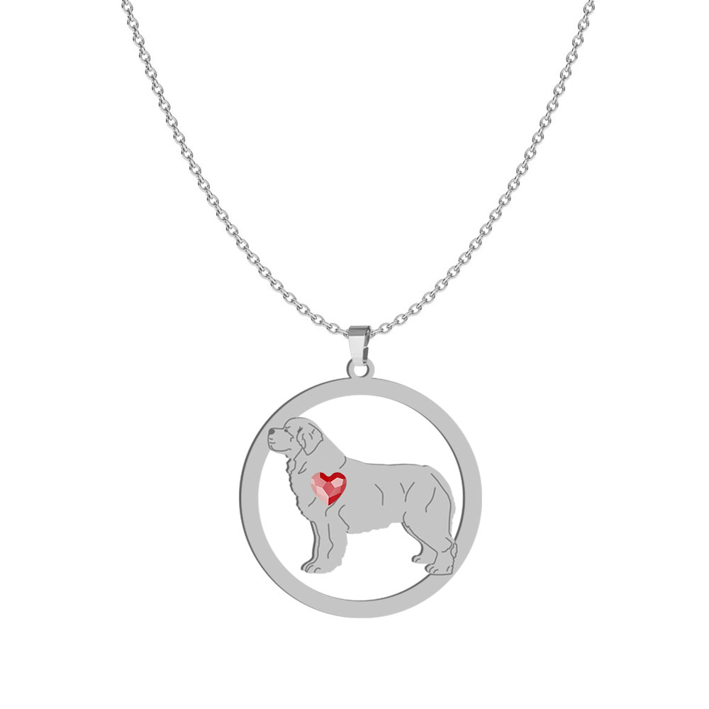 Silver Newfoundland engraved necklace with a heart - MEJK Jewellery