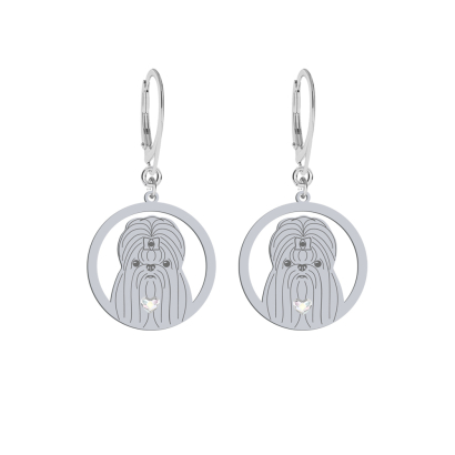 Silver Shih tzu earrings, FREE ENGRAVING - MEJK Jewellery