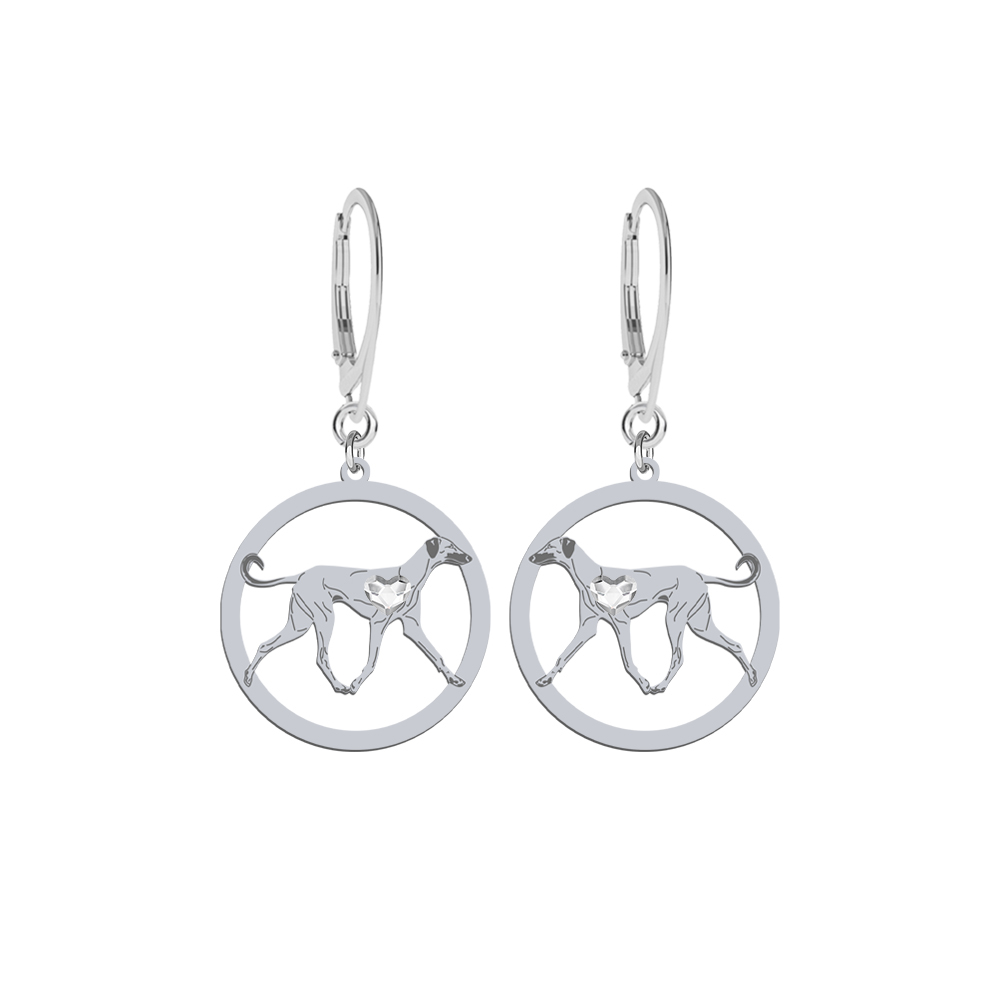 Silver Sloughi engraved earrings with a heart - MEJK Jewellery