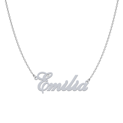Necklace EMILIA  in rhodium-plated or gold-plated silver